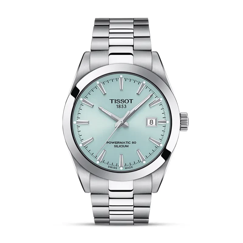 Tissot Gentleman Powermatic 80 Silicium Ice Blue Dial Men's Watch | T127.407.11.351.00